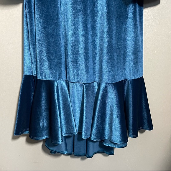 Lularoe Maurine Velvet Dress Bell Sleeves and ruffle bottom - Picture 5 of 6